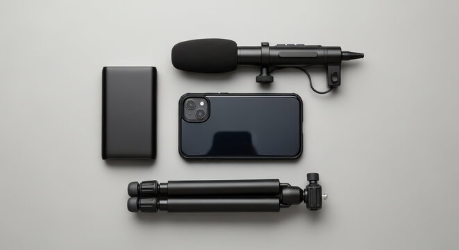Disassembled firearm parts including a silencer, magazine, and scope on a light gray background.