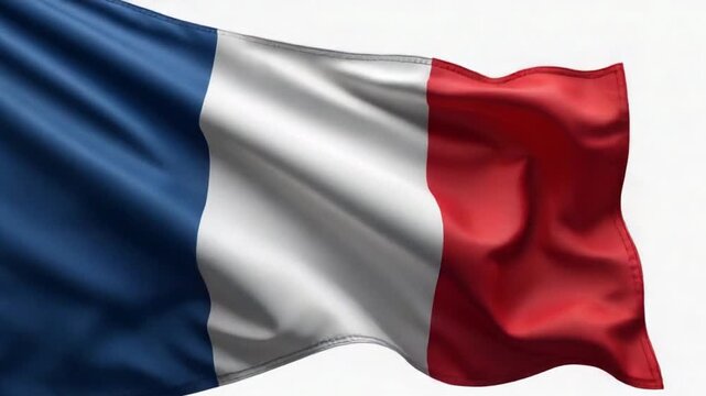 Waving French Flag Close-Up Representing End of Colonial Control
