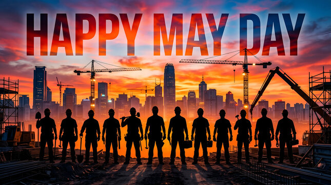 May day celebration of workers on top of a building may day wallpapers
