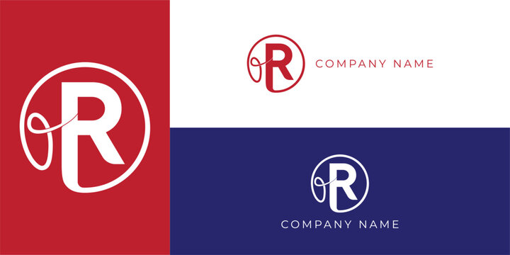 Initial letter R or alphabet R. Simple outline vector logo design