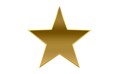 Fototapeta premium Gold Star Icon PNG with Transparent Background – Shiny Metallic Award Star Symbol