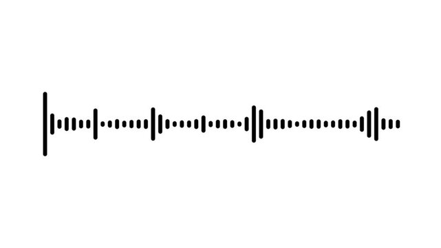 Audio spectrum waveform animation white background, sound visualizer,  digital music equalizer motion, voice signal display, seamless loop, 4k animation.