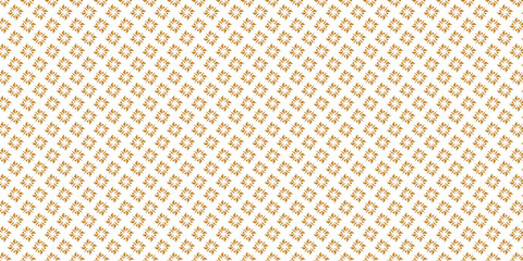 Fototapeta premium Golden vector seamless pattern with small diamonds , star shapes ,rhombuses . Abstract gold and white geometric texture . Simple minimal wide repeat background . Luxury design for decor , wallpaper