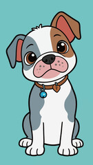 Fototapeta premium Cute Cartoon Dog with Blue Background