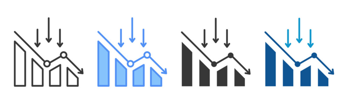 Degradation Icon Set Multiple Style Collection