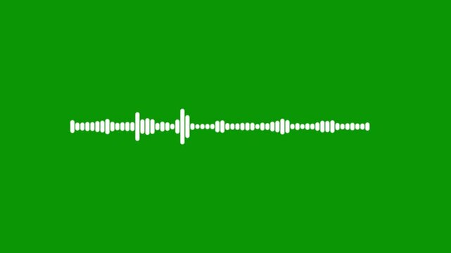 White line audio equalizer animation, digital sound frequency spectrum visualizer, futuristic waveform motion graphics, glowing sound lines animation, green screen 4k seamless loop video.