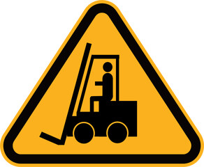 Forklift Operation Warning Sign – Industrial Safety Icon Vector © BakulGambar
