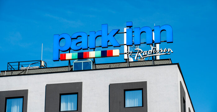Bratislava, Slovakia - April, 11, 2026 : Park Inn Hotel  in Bratislava, near the Danube river . Hotel Park Inn by Radisson.