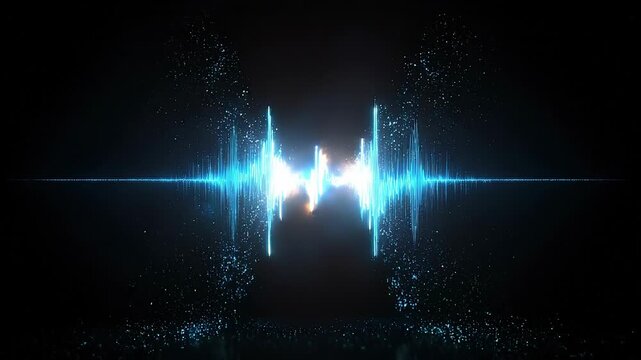 Seamless loop quantum signal waveform animation, futuristic financial synchronization background.