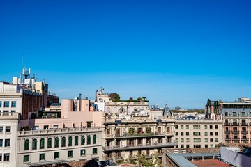 Obraz premium Aerial view of Barcelona, Spain as viewed from a rooftop