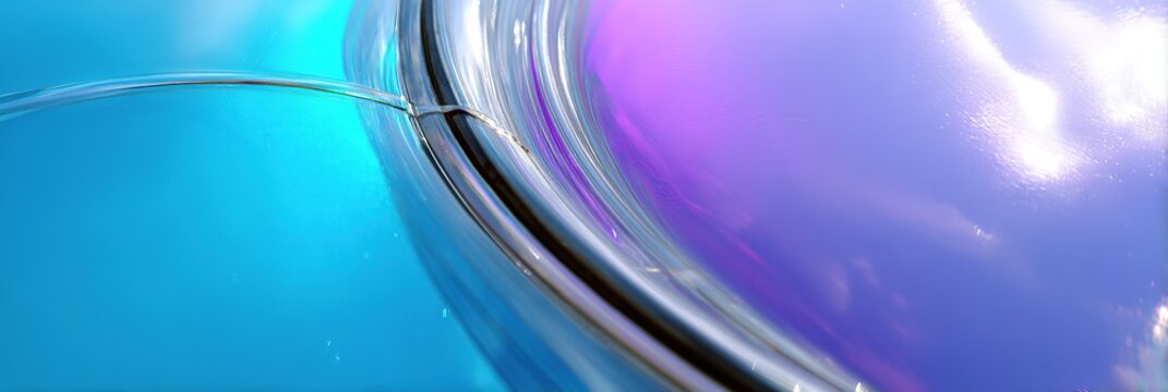 Blue Sky Glass Circular Translucent Window with Sun Reflection