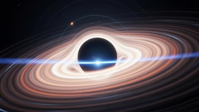 Vibrant Black Hole with Swirling Accretion Disk in Space