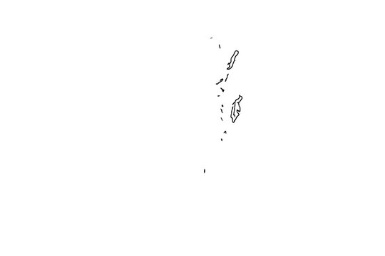 Vector Outline Map of Belize with Offshore Islands and Cayes. Minimalist Black Line Border Design on White Background. Simple Flat Illustration for Geography, Travel, Education, and Infographics.