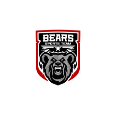 Obraz premium American Style Bears Sports Team Club Logo Template