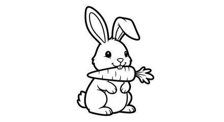 Obraz premium cute cartoon rabbit holding whisk in playful kitchen illustration
