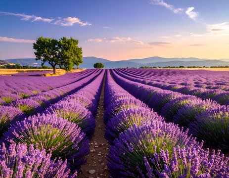 Lanskap ladang lavender