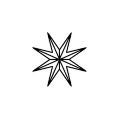 Obraz premium A black star shape with eight pointed tips Vector, illustration