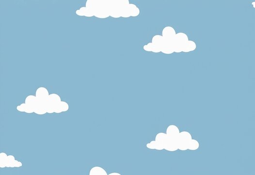 Seamless pattern of white clouds in blue sky