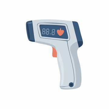 Digital infrared thermometer gun with display screen and orange heart