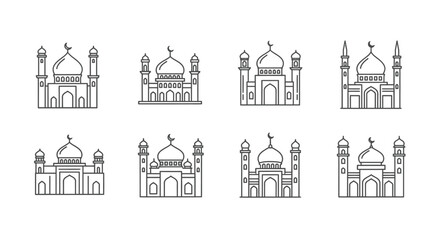 Fototapeta premium Collection of mosque architecture designs 2.