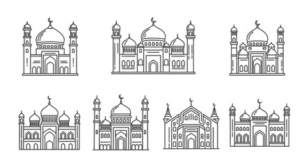 Fototapeta premium Collection of mosque architecture designs 5.