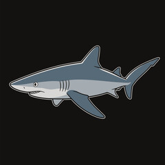 Naklejka premium Cartoon Illustration of a Great White Shark