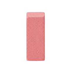 Rectangular pink eraser for pencil marks isolated on transparent background © BTG