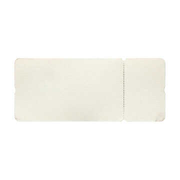 Blank vintage style paper ticket with perforated edge