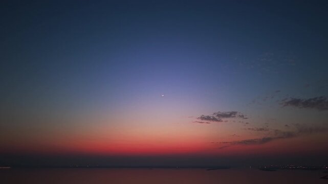 aerial view bridge and lake at sunset