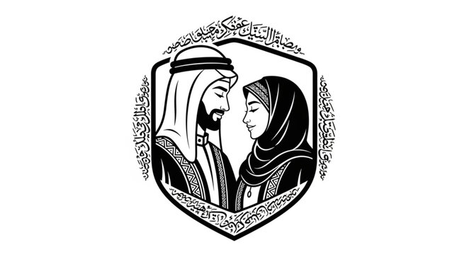 Traditional Arab Couple in Love - A Symbol of Unity and Heritage.