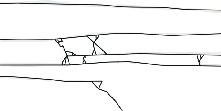 Diagram showing geological strata and fault lines, indicating earth's tectonic plate movements and subsurface geological structures