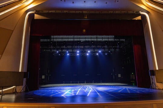 Dramatic theater stage lighting effects and illumination design