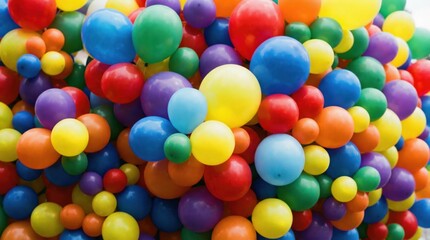 Obraz premium A large pile of colorful balloons