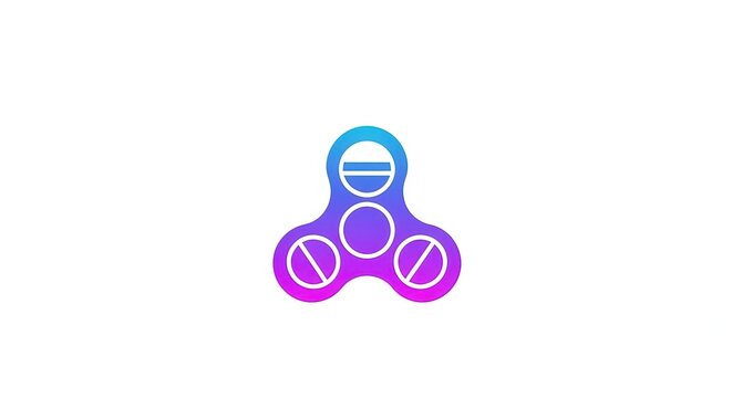Vibrant gradient fidget spinner icon illustration representing modern stress relief toy