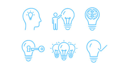 Light bulb and brain icons representing creativity and smart thinking. © putri rahayu
