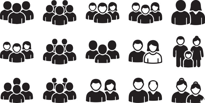 People icon set. A collection of People icons solid collection