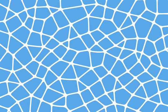Abstract blue and white Voronoi pattern background with geometric cell grid lines, modern minimalist mosaic texture for wallpaper, web design, and creative graphic projects, vector illustration.