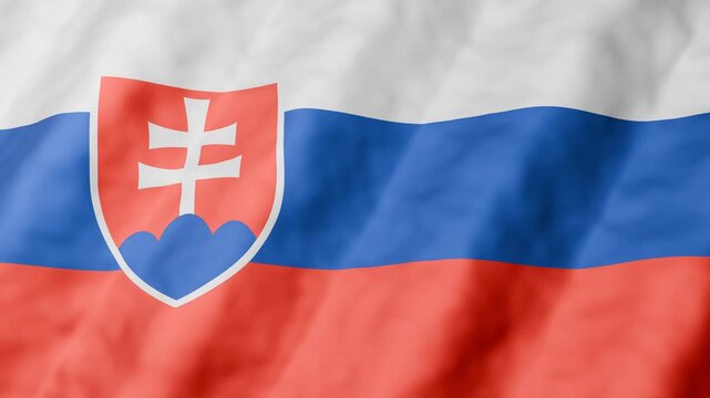 Slovakia flag waving 3D animation seamless loop 4K national flag motion background