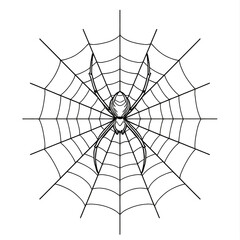 Obraz premium Spider Web Building Minimal Line Art