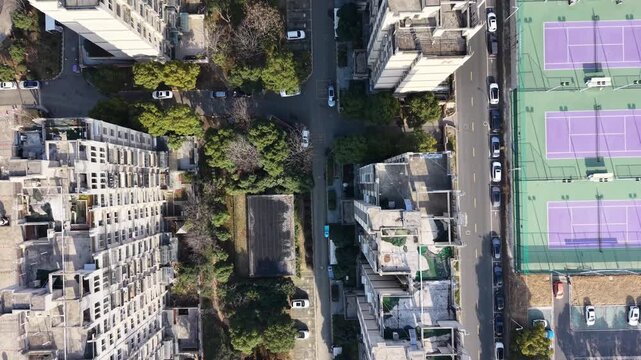 aerial view of old city