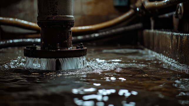 Industrial waste water treatment process with pumping equipment