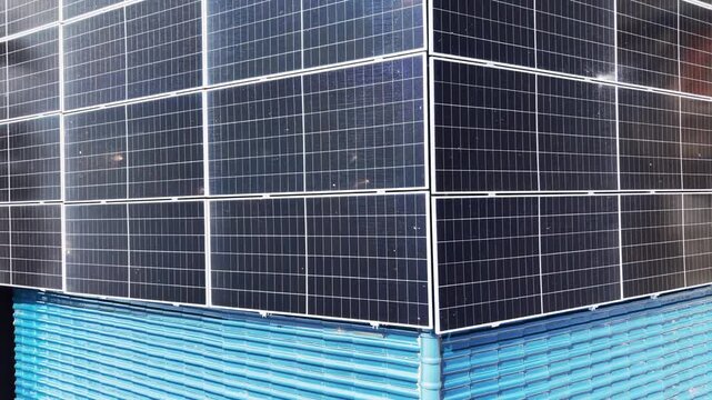 Solar panel on old house in countryside