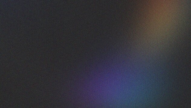 Abstract grain texture with subtle rainbow light leak over dark gradient background.