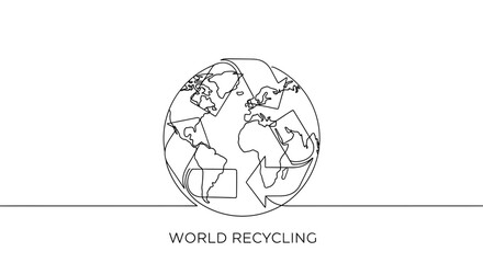 Obraz premium Earth Globe with Recycling Symbol.
