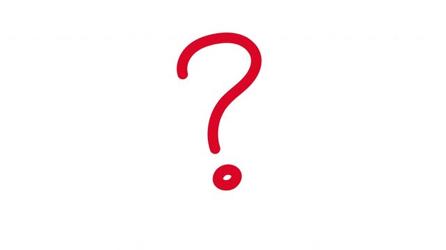 Red question marks. on white background animation. 4K
