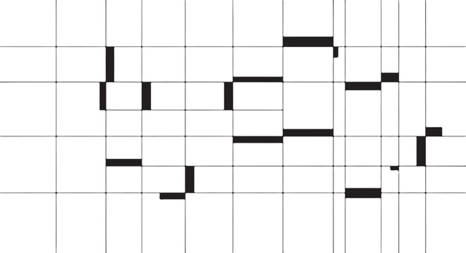 Black grid pattern, graph paper background, vector lines, geometric texture