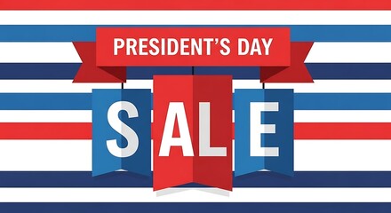 Fototapeta premium President's day sale banner patriotic design for retail promotions