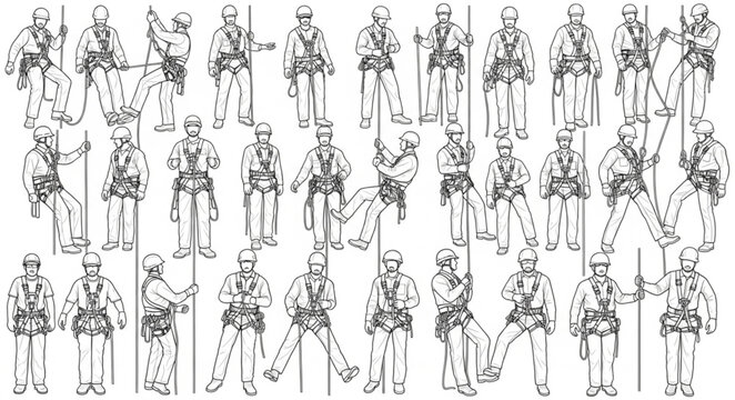 Vintage Military Soldiers Collection Illustration.