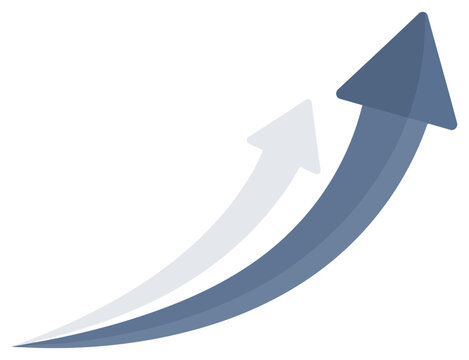 Growth concept with dual upward arrows smooth dynamic motion clean modern vector illustration