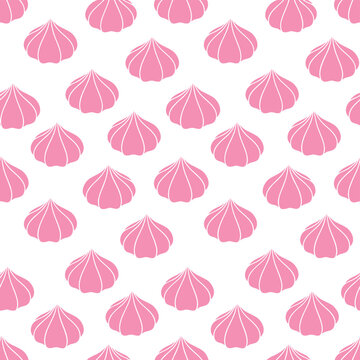 Seamless background with pink mandu dumplings and checkered transparent background.